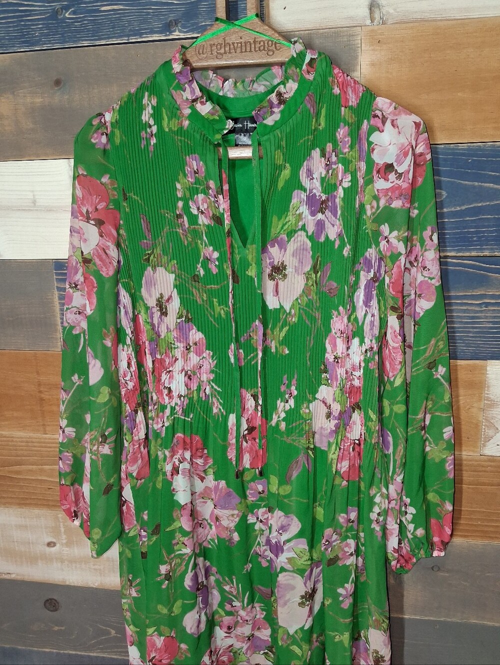 Jessica Howard Dress/Long Sleeve/Green Floral Pink Green 14 - Picture 3 of 7